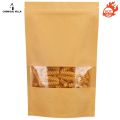 10x15 cm 25 pcs/ Brown kraft paper stand up pouch, stand up paper bags with window and zipper Packaging material, packaging bag. 
