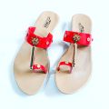 New Fancy Stylish Casual Ladies Slippers For Women And Girls Flat Karachi Style Slipper Party Wedding Footwear ( Red ). 