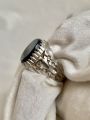 Men's Natural Black Aqeeq Ring 100 Original. 