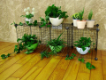 3 BLACK WIRE STORAGE CUBES MESH MODULAR GRID STORAGE RACK WARDROBE. 