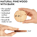 1 Pieces Natural Wooden Slice Round 5x5 Inch. 