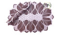 3pcs Table Mat set Placemats Dressing Table  | Starflower Coffee Brown | 16"x 34" - QS Bedding. 