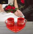 Mr and Mrs Coffee Mugs Set | Wedding Gifts for Bride and Groom | Ceramic Marble Cups for Bridal Shower Engagement Wedding and Married Couples Anniversary. 