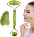 Original Jade Roller and Gua Sha Set - Jade Face Roller - Face Roller: 100% Real Natural Jade - Face Massager, Anti-AgingTool, Facial Roller for Face, Eyes, Neck Gua Sha stone type is unknown (Color may vary). 