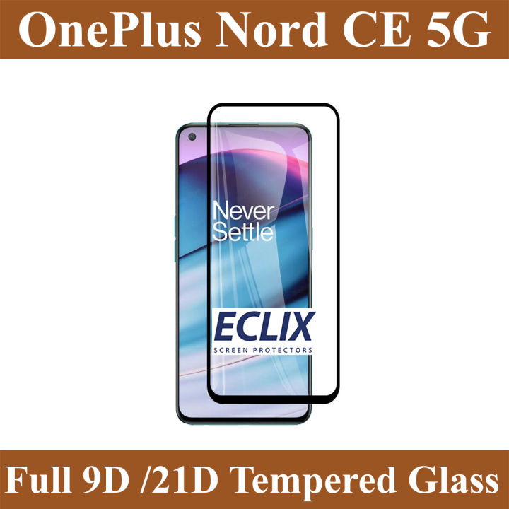 OnePlus Nord CE 5G Complete Black 9D 5D 11D 10D 100D 21D Tempered Glass Screen Protector Full Glue Edge to Edge Screen Guard Premium Quality For Poco X3 GT - Black