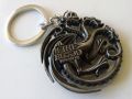 Game of Thrones House Targaryen 3 Dragon Metal Keychain. 