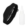 Wristband Hand Dispenser  Squeezy Hand Dispenser  Bracelet  Sanitizerr  Liquid Soap  Lotion  Cream  Black  White  Pink  Red  Blue. 