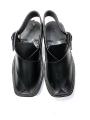 Glossy Black Pure Leather Peshawari Chapal For Men. 