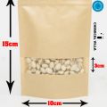 10x15 cm 25 pcs/ Brown kraft paper stand up pouch, stand up paper bags with window and zipper Packaging material, packaging bag. 