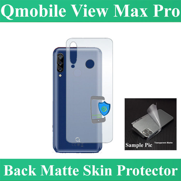 QMobile_View Max Pro Back Matte Protector Anti-Slip Soft Skin Sheet Film With Sides Cover Protection Carbon Fiber For QMobileView Max Pro - Transparent