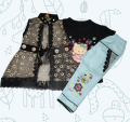 3 Piece Gown style with cotton pent summer suit for baby girl 1 to 7 year. 
