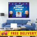 Happy Birthday Party Customized Backdrop Boss Baby Blue Theme Printed On Panaflex available in 2 sizes. 