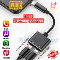 4 in 1 iPhone Adapter for Gaming Calling + Charging Dual Lightning Splitter Headphone Jack Cable Connector Dongle tws. 
