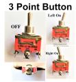 Button 3 Point Control of 2 Accessories In One LEDs Horns On Off Switch Left Neutral Right for Motorcycle and Car. 