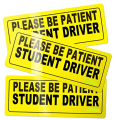 Student Driver Safety Sign Vehicle Bumper Car Sign Sticker Bumper for New Drivers Set of 3. 
