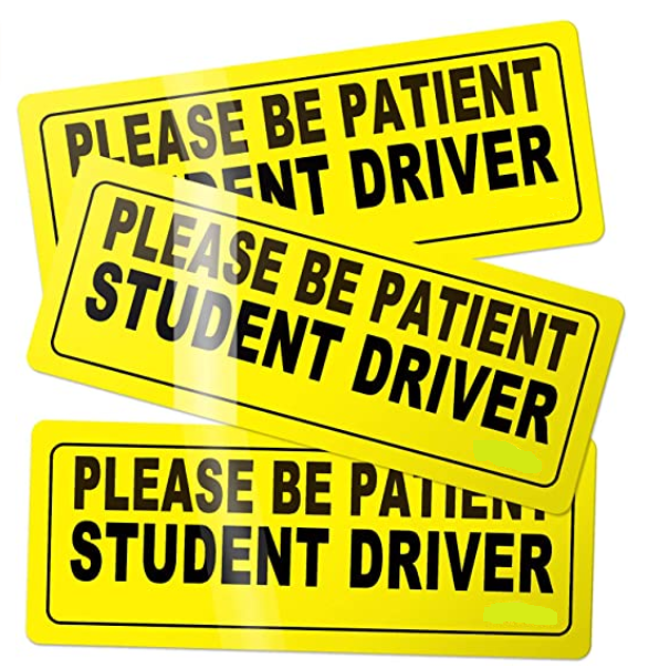 Student Driver Safety Sign Vehicle Bumper Car Sign Sticker Bumper for New Drivers Set of 3