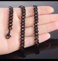 Black Stainless Steel Chain Necklace - 24 inch. 
