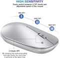 OMOTON Bluetooth Mouse for iPd and Phone (iPdOS 13 / iOS 13 and Above), Ultra-Thin Wireless Mouse Compatible with Computer, Laptop, PC, Notebook, and Mac Series, Silver. 
