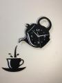 tea pot clock stylish mirror decorator, kettle cup Wall clock modern kitchen wall design clock. 