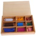 Mathematics 1-9 Bead Bars in Wooden Box imported Montessori Early Preschool Toy. 