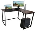 L shaped gaming Computer Table Dark Brown. 