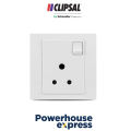 5A 3 Pin Round Switched Socket, Switch Board Power Plug, Round Switched Socket, Power Plug Switch, Power Switch for Residental and Commercial Purpose, 3 PIN Power Switch Socket, 5A Socket, VIVACE-CLIPSAL KB15/5. 