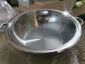 Sonex Stainless Steel Mega Wok with Glass Lid – Double Steel Design. 