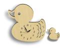 3D Duck Shape Wall Clock with Cute Duck Baby, Smooth & Silent Kids Quartz. 