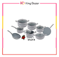 Domestic Nonstick Jumbo Gift Set – 21 Pieces Marble Coated Cookware Set. 
