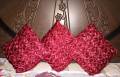Cushion Cover, Silk Satin, Canadian Smocking, Geometric Pattern, Maroon Color. 