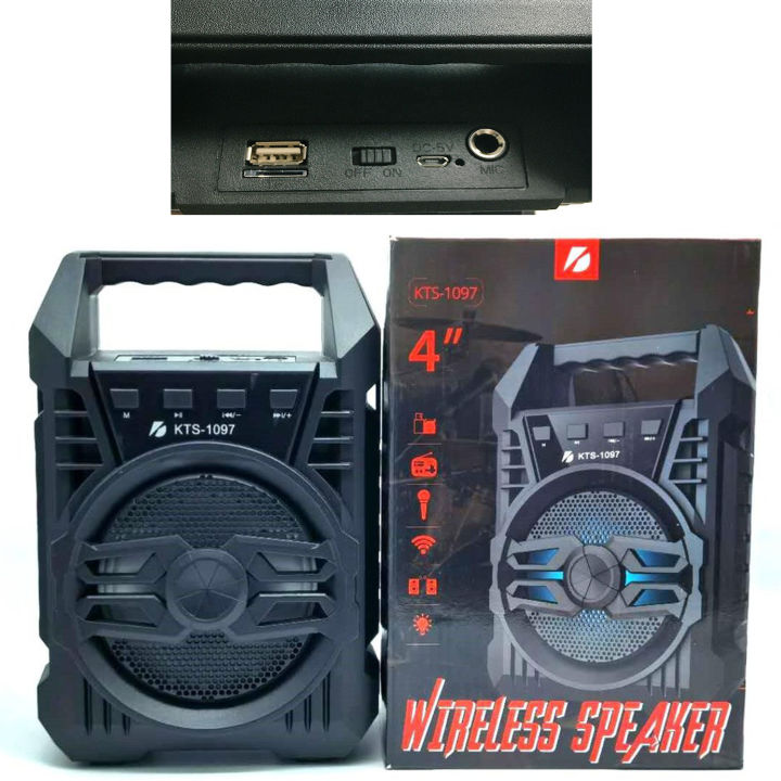Original%20KTS%201097%20Bluetooth%20Wireless%20Speaker%20/%20Support%20USB%20-%20SD%20Card%20-%20MIC%20/%20FM%20Radio%20/%20USB%20Charging%20/%204%20inch%20Drive%20Size%20/%20Mini%20&%20Portable%20/%20Very%20Loud%20&%20Clear%20Sound%20System%20Loudspeaker%20/%20LED%20Disco%20Lighting%20/%20High%20Quality%20Stereo%20Bass%20Rechargeable%20Speakers%20-%20Image%205