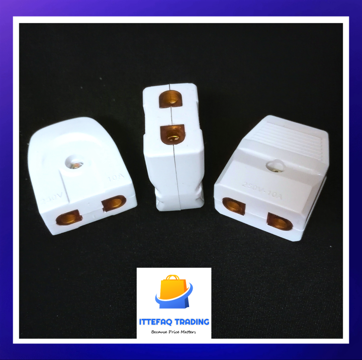 3%20Pcs%20Electric%202%20Pin%20Female%20Plug%20Socket%20High%20Quality%20Used%20with%20Male%20Plug%20-%20Image%202