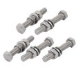Stainless Steel SS Hex Bolt M10x50mm (Pack of 5 set). 