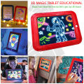 Magic Pad Light Up LED/LCD Drawing Board Draw, Sketch, Create, Doodle, Art, Write, Learning Writing Tablet Includes 3 Dual Side Markets, Stencils and 8 Colorful Effects. 