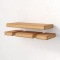 Set of 4 Pure Wood Floating Wall Shelf. 