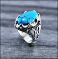 Stainless Steel Turkish Silver Fashion Stone Ring For Men. 
