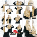 Plain Daily Wear Stitched 2 Loop Instant Hijab Scarf For Women, Size: Free Size. 