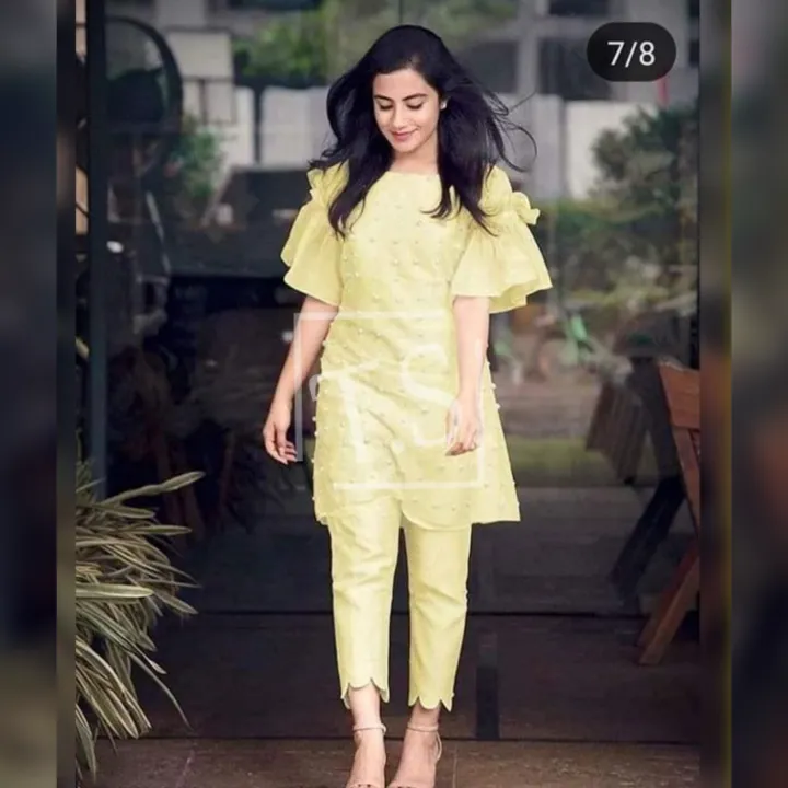 Women%20Stylish%20Pearl%20Beads%20Kurti%20Pajama%20Suit%20-%20Image%203