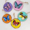 Pack of 2 Natural Wooden Slices Round 4"x4" Inches. 