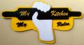 My Kitchen MY Rules Wooden 3D Wall Hanging Amazing Style. 