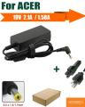 Aspire One ZA8 19V 2.1A AC Adapter Charger Laptop Power Supply - Black. 