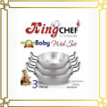 Baby Small Wok Set - Pack of 3 Mini Woks for Cooking and Frying. 