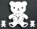 Teddy Bear Clock, Nursery Teddy Bear Clock, Children's Room Wall Clock, Kid's Room Teddy Bear Clock. 