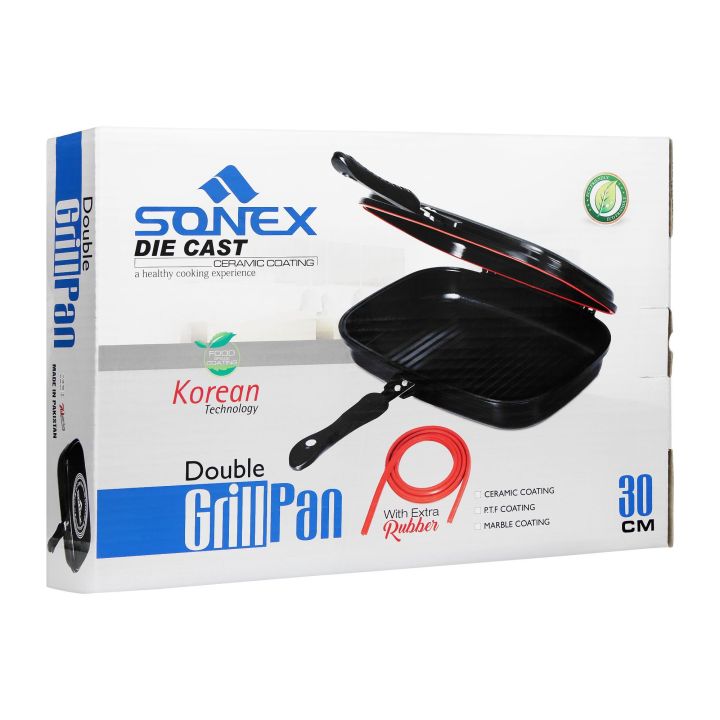 Sonex%20Double%20Grill%20Pan%20Marble%20Coated%20(30cm,%2036%20cm)%20-%20Black%20-%20Image%208