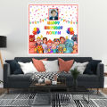 Happy Birthday Party Customized Backdrop Cocomelon Theme Printed On Panaflex Size 3x3 Feet. 