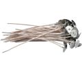 ECO SERIES CANDLE WICKS  ( 10PC ) - NATURAL WAX COATING - 6INCH WITH METAL TAB. 